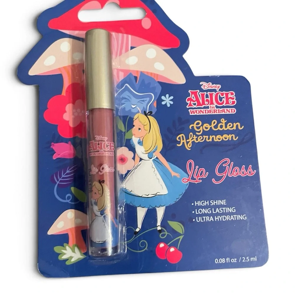 Disney Alice in Wonderland Lip Gloss (2) & Vaseline Rosy Lips Lip Therapy NWT